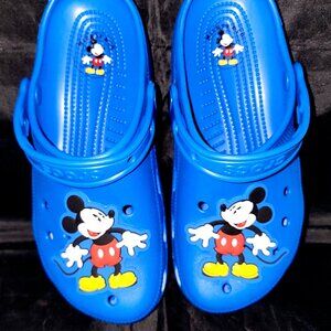 2024 Disney Parks Mickey Mouse Ears Blue Adult Clogs Crocs Size M7/W9 NEW!!!